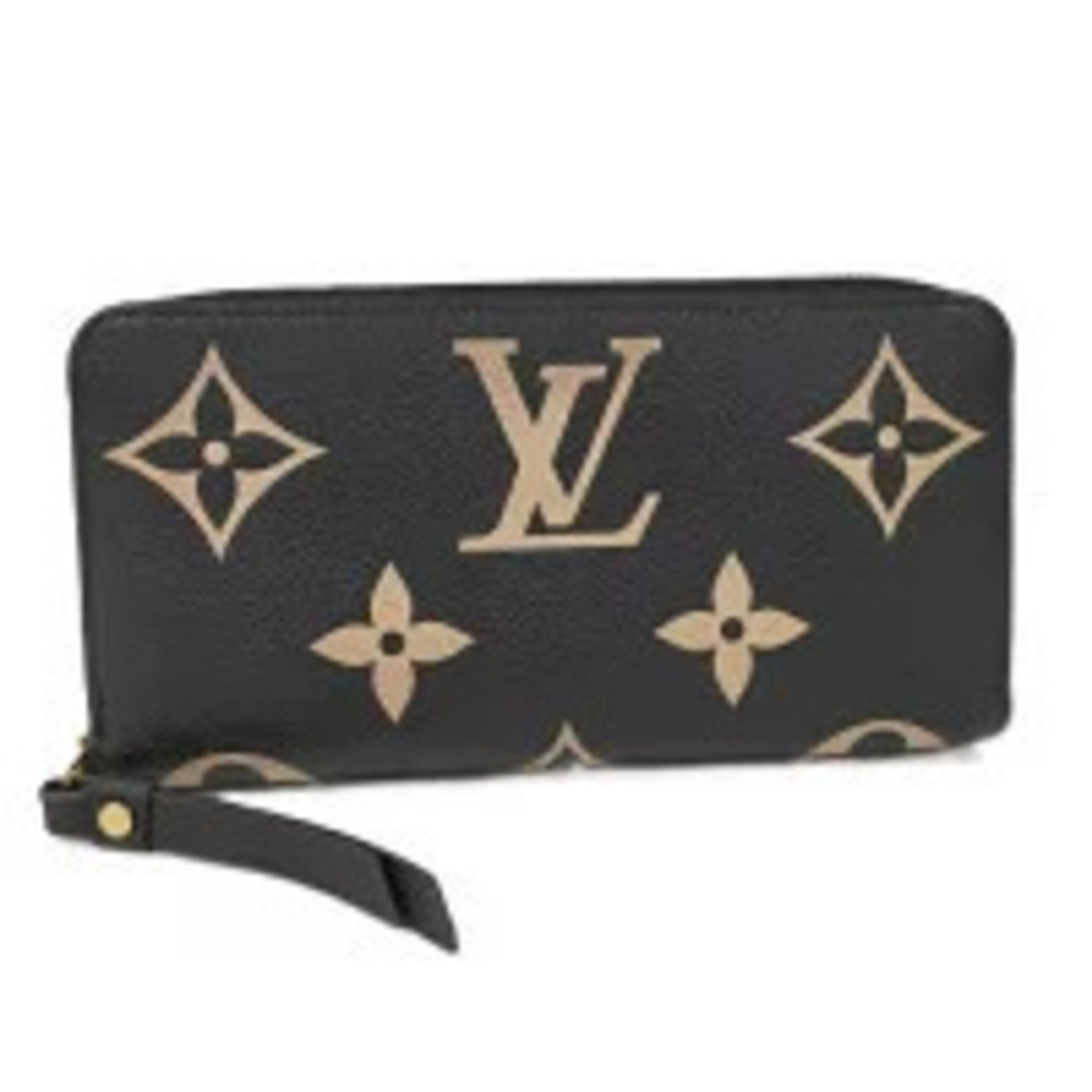 LOUIS VUITTON Zippy Wallet Round Zipper Long Monogram Empreinte Noir Black